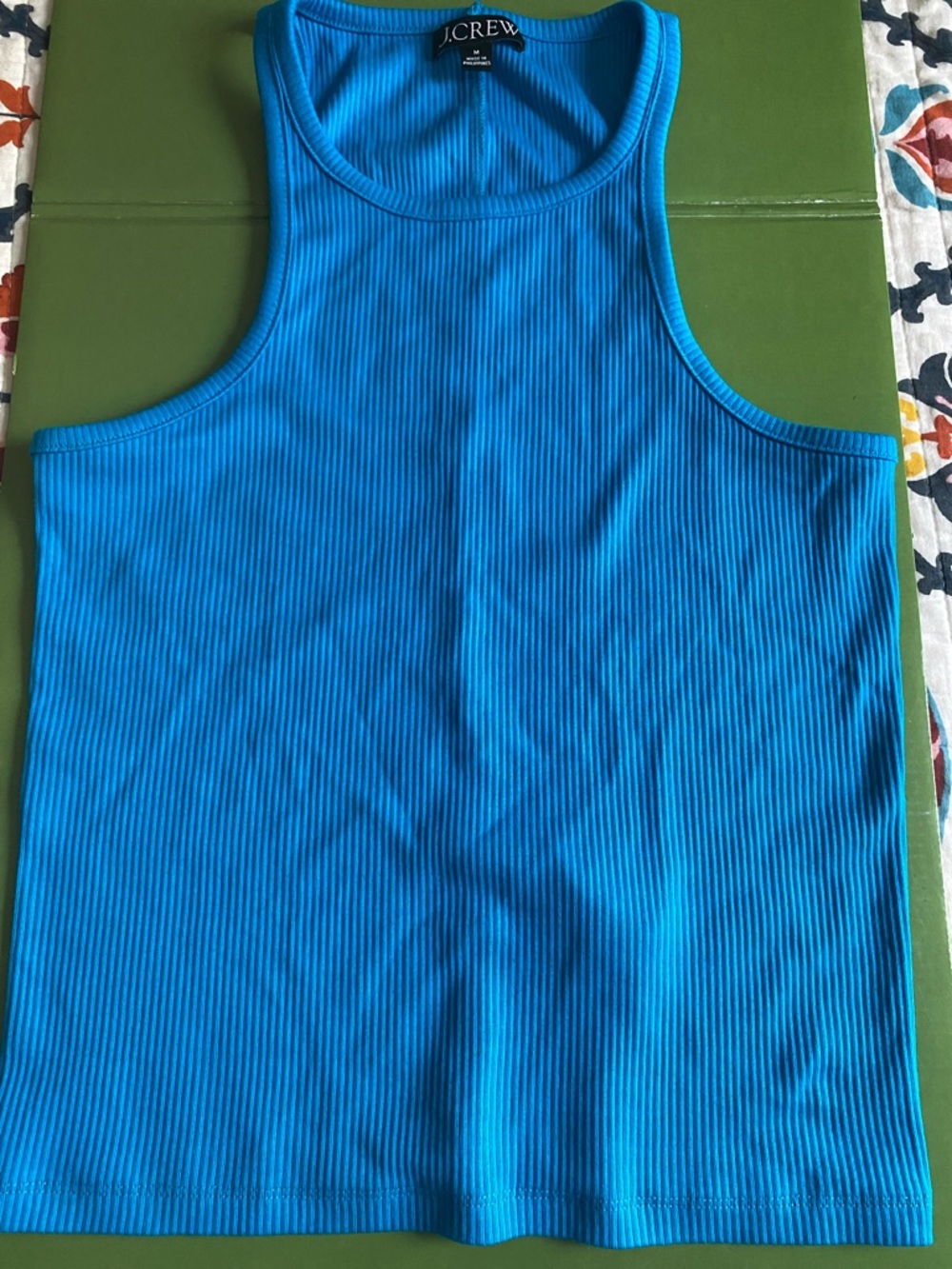 J. Crew Vibrant Turquoise Ribbed Tank